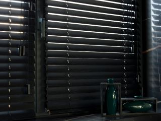 Mini blinds elegantly complementing the decor of a room, adding both style and functionality.